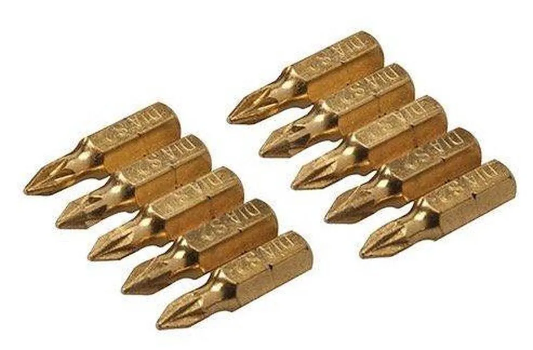 Silverline Diamant PH0 Kruiskopschroevendraaierbits - 10 Stuks