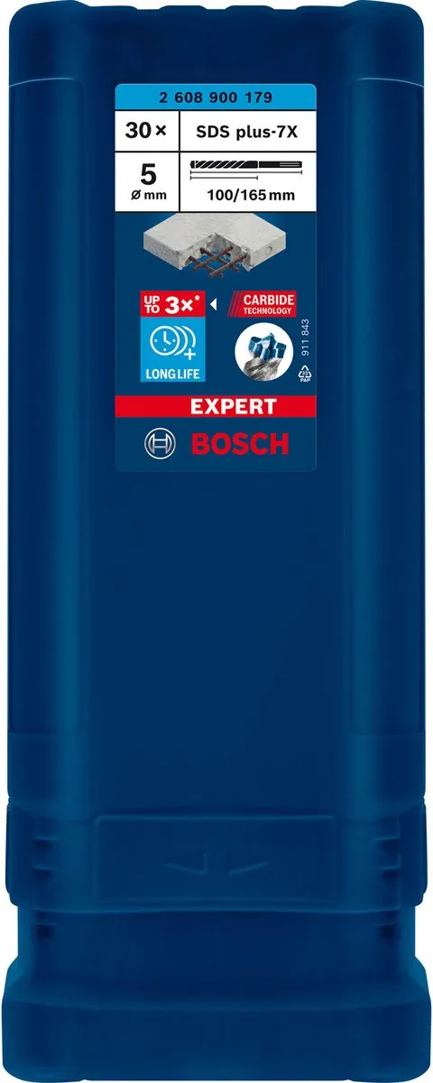 Bosch Professional EXPERT SDS plus-7X Hamerboor 30 Stuks - 5x100x165mm