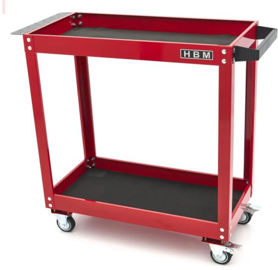 HBM Verrijdbare Gereedschapswagen 2-Laags - Rood