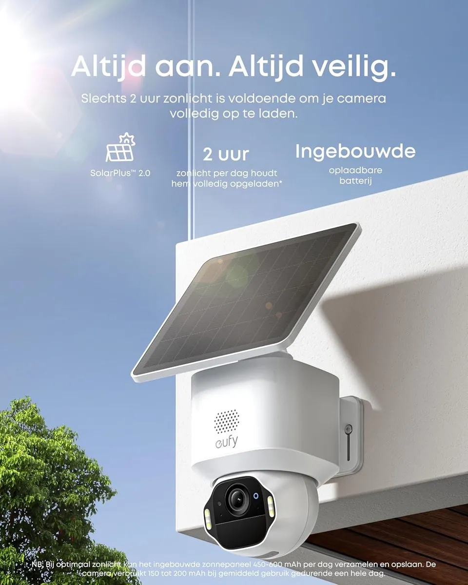 Eufy SoloCam E42 T8173321 PTZ Beveiligingscamera - 4K Wit - afbeelding 6 van 6