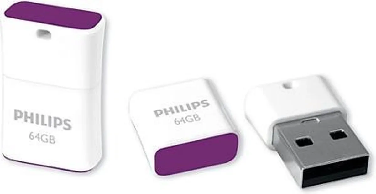 Philips Pico FM64FD85B USB Stick 64GB - Paars/Wit