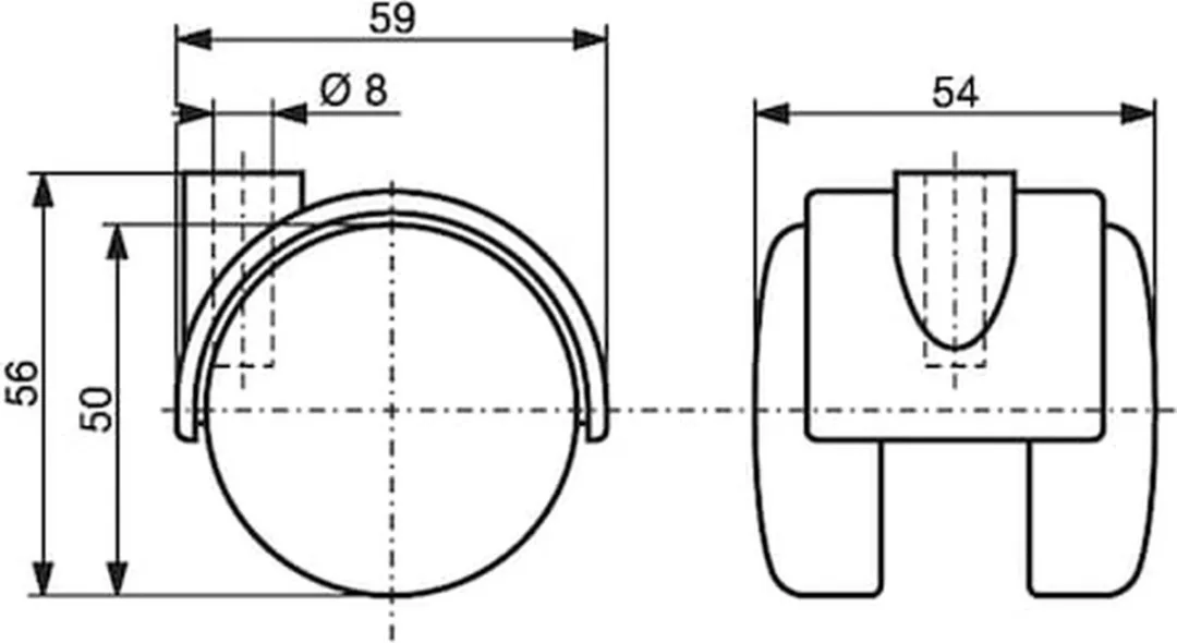 Würth Dubbel Meubelwiel 50kg - 4 Stuks