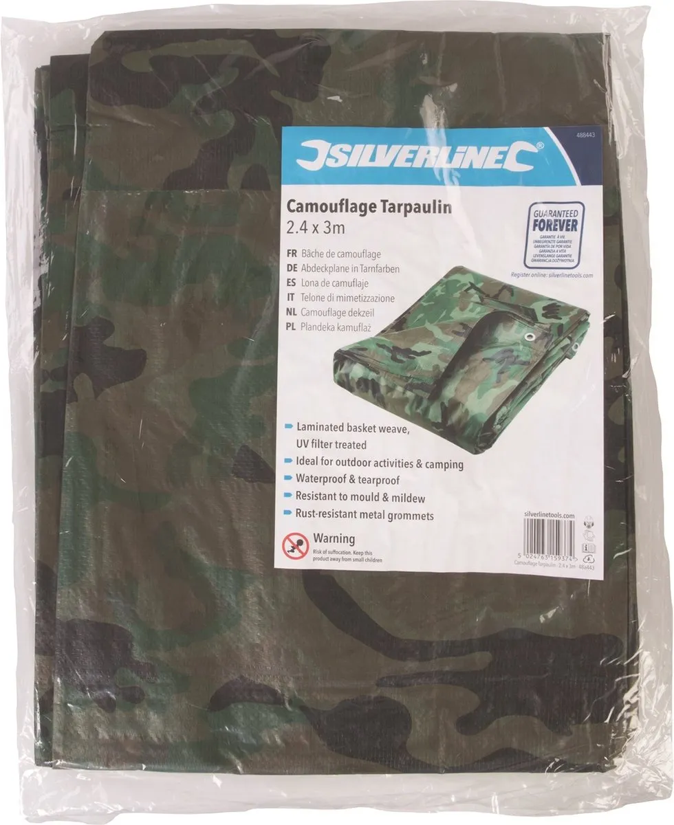 Silverline Afdekzeil Camouflage 230x280cm - afbeelding 6 van 6