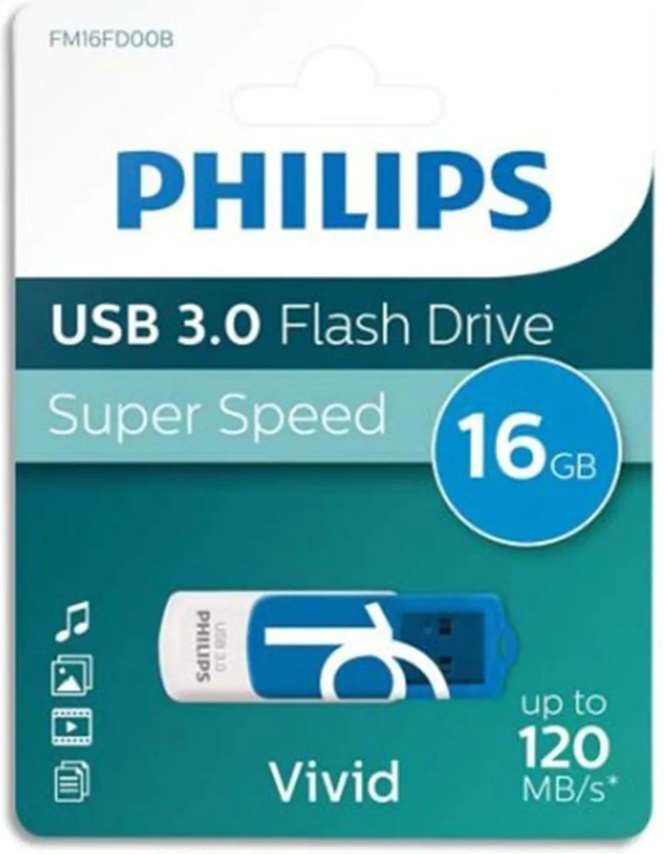 Philips Vivid FM16FD00B USB-Stick 16GB - Ocean Blue