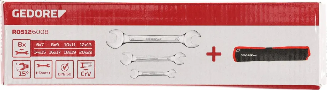 Gedore RED 3301081 Dubbele Steeksleutelset 8-delig 6-9mm