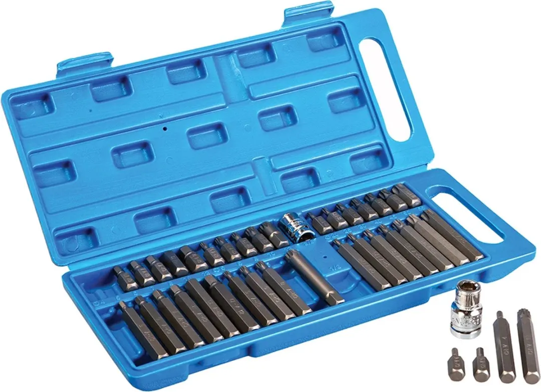 Silverline Zeskant- en Veeltand Bitset 40-delig - Chroom-vanadium Staal
