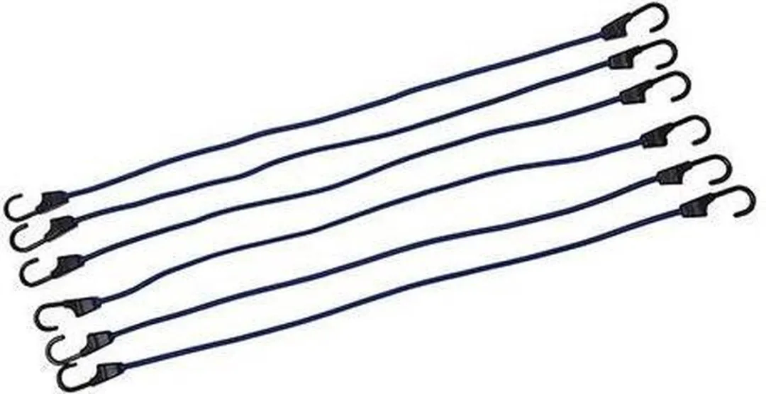 Silverline Elastische Spanbanden 8mm 400mm - 6 Stuks - Blauw