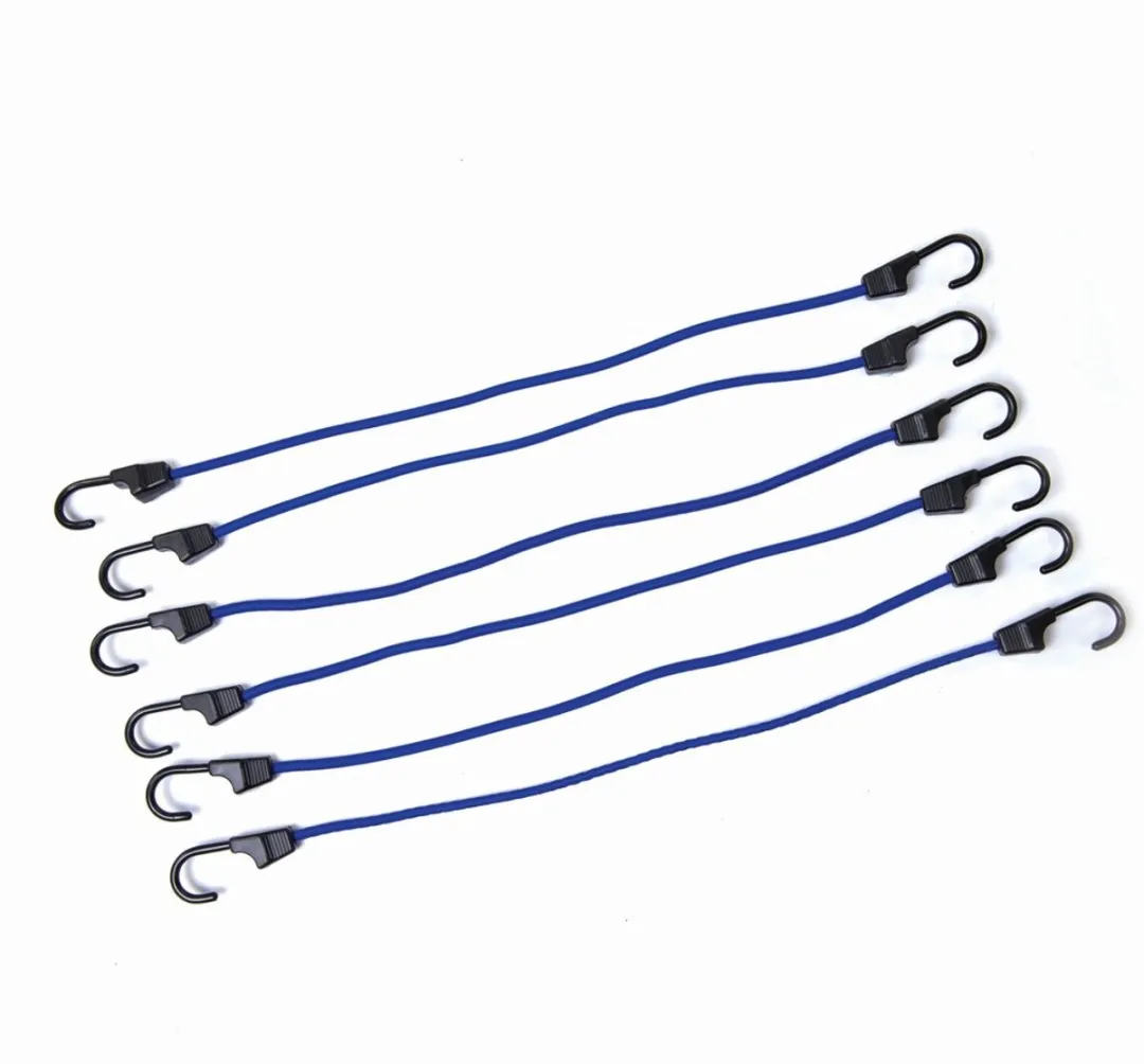 Silverline Elastische Spanbanden 8mm 400mm - 6 Stuks - Blauw