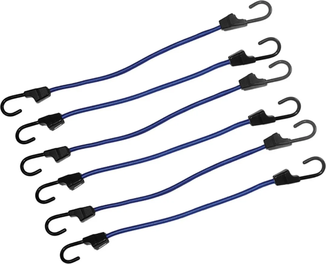 Silverline Elastische Spanbanden 8mm 400mm - 6 Stuks - Blauw