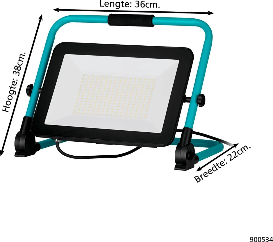 Eglo Avelar Werklamp LED 200W 22200lm - IP65 Kantelbaar - Zwart/Turquoise - afbeelding 6 van 6