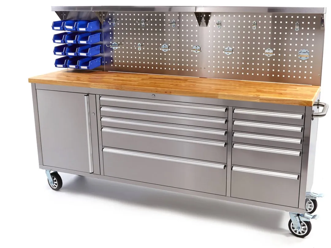 HBM Gereedschapswagen 215cm Houten Werkblad