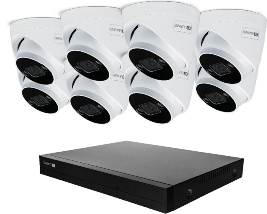 Swann AdvancedX SWNVK-16ADVANX8D-EU Beveiligingscamera - 8x 4K IP Spotlight Dome - 2TB NVR - Wit