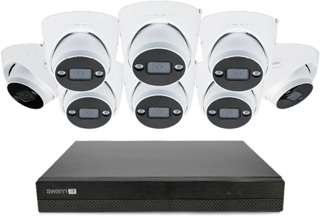 Swann AdvancedX SWNVK-16ADVANX8D-EU Beveiligingscamera - 8x 4K IP Spotlight Dome - 2TB NVR - Wit