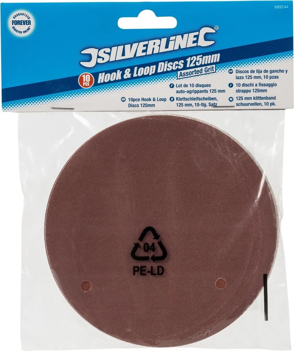 Silverline Schuurschijven Klittenband Ø125mm - 10 Stuks