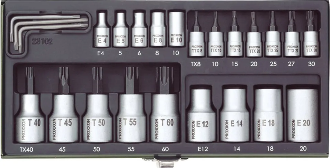 Proxxon Industrial 23 102 Dopsleutel-bitinzetset 24-delig