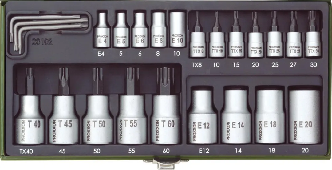 Proxxon Industrial 23 102 Dopsleutel-bitinzetset 24-delig