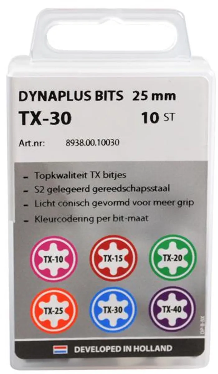 Dynaplus Torx 30 Schroefbit 25mm - Blauw - 10 Stuks