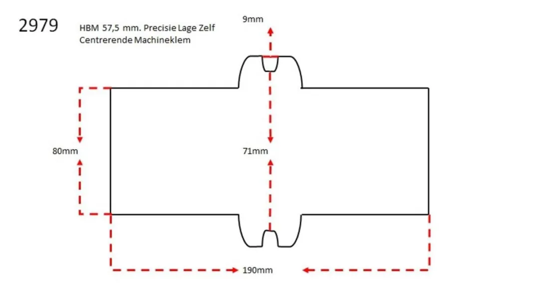 HBM 57,5mm Precisie Lage Zelfcentrerende Machineklem