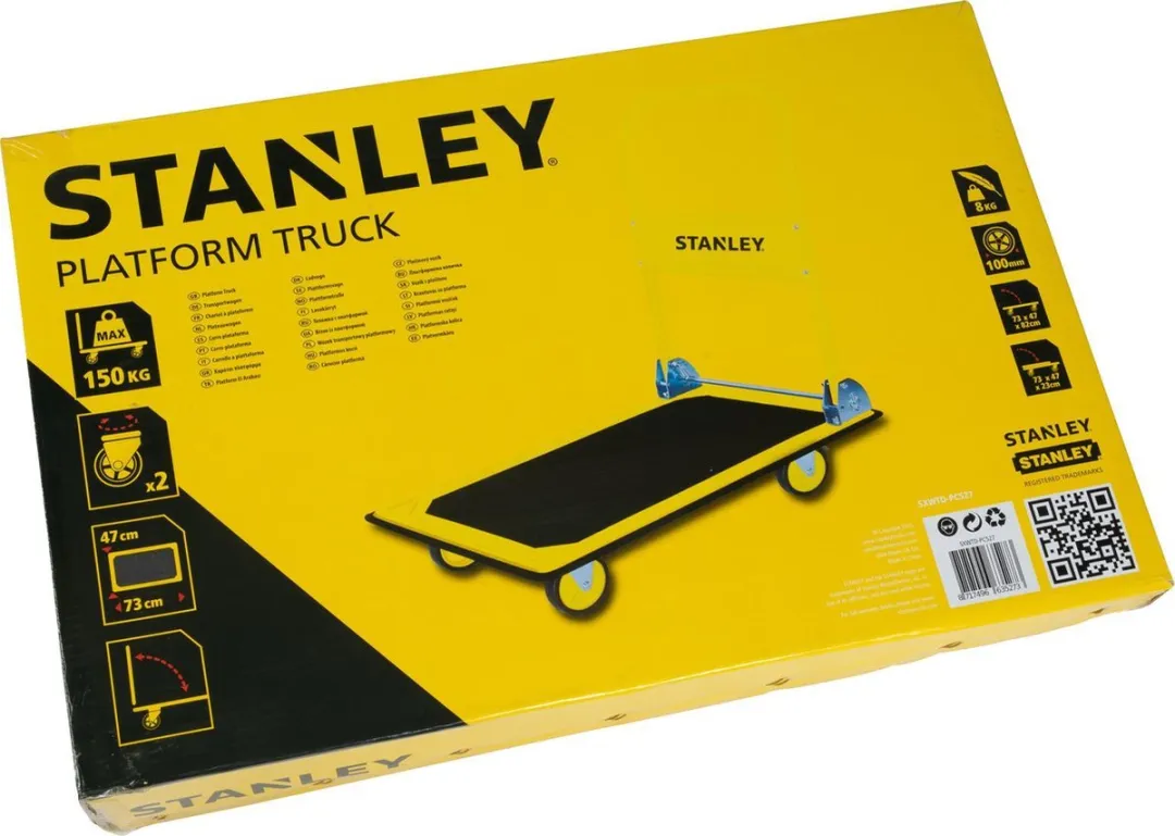 Stanley Plateauwagen 150kg - Geel/Zwart - afbeelding 6 van 6