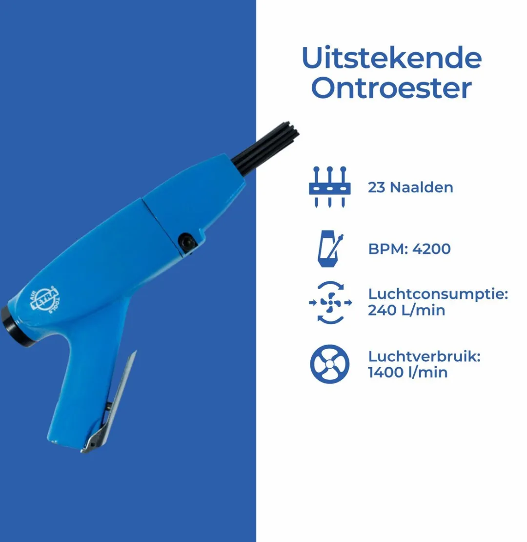 TETRA Tools N-24E Pneumatische Naaldbikhamer - 23 Naalden