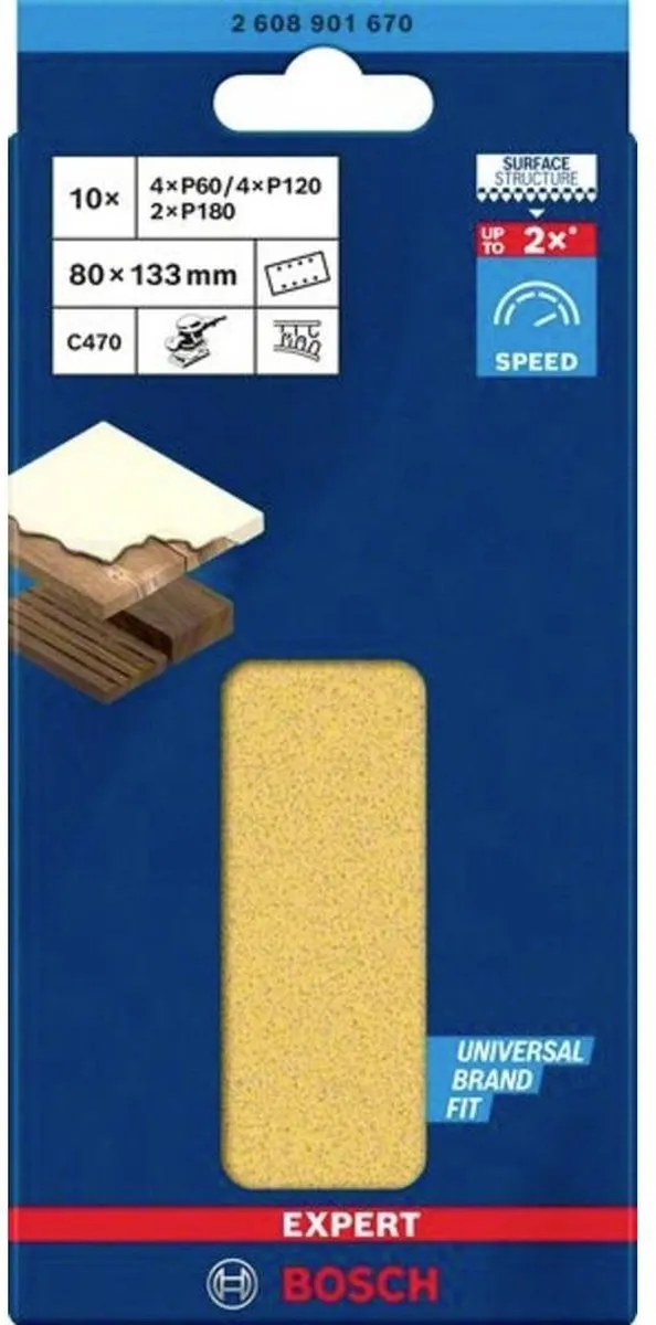 Bosch Professional Schuurpapier 10 Stuks - Korrel 60/180 - 133x80mm
