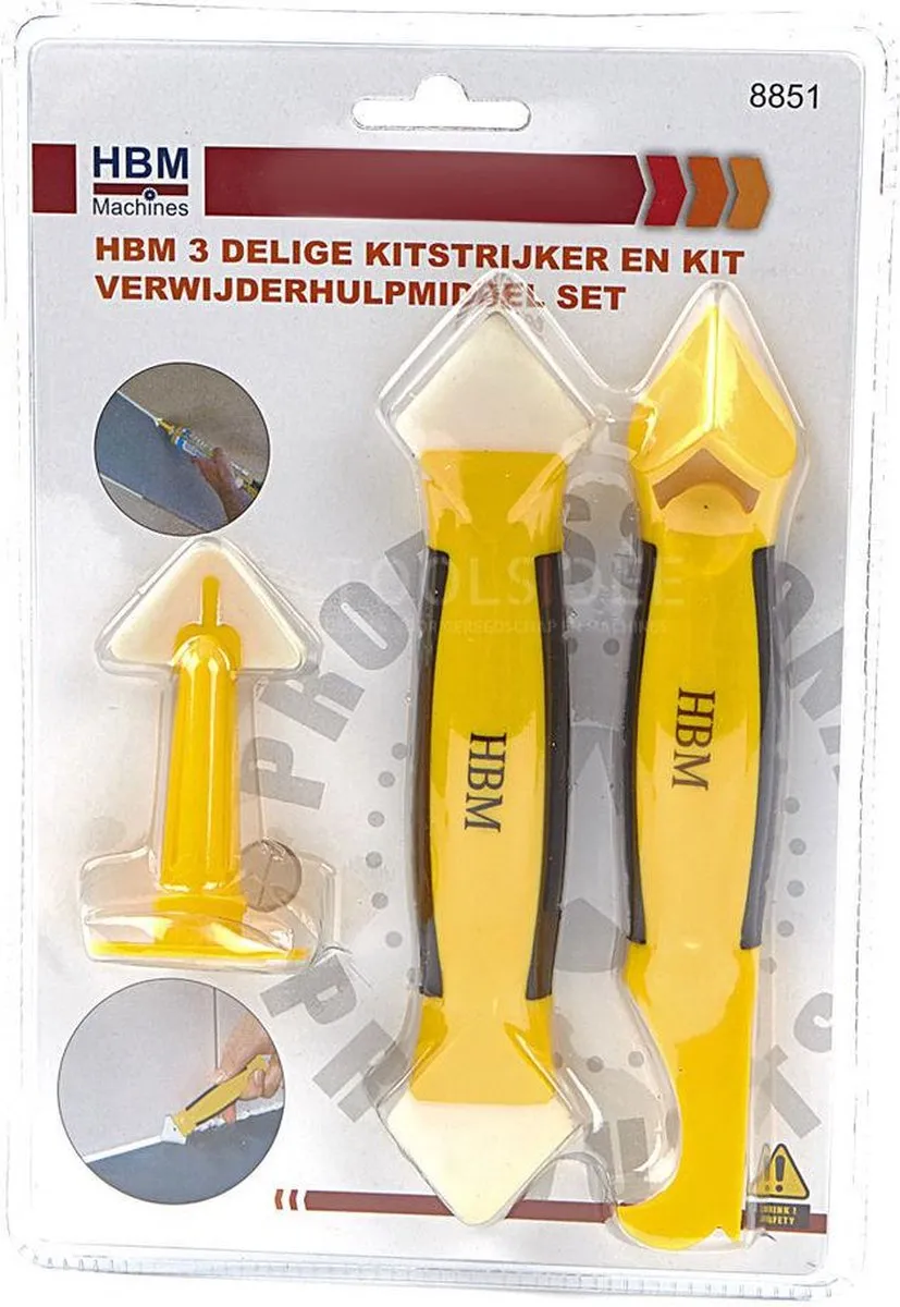 HBM Machines 3-delige Kitstrijker & Verwijderhulpmiddel Set