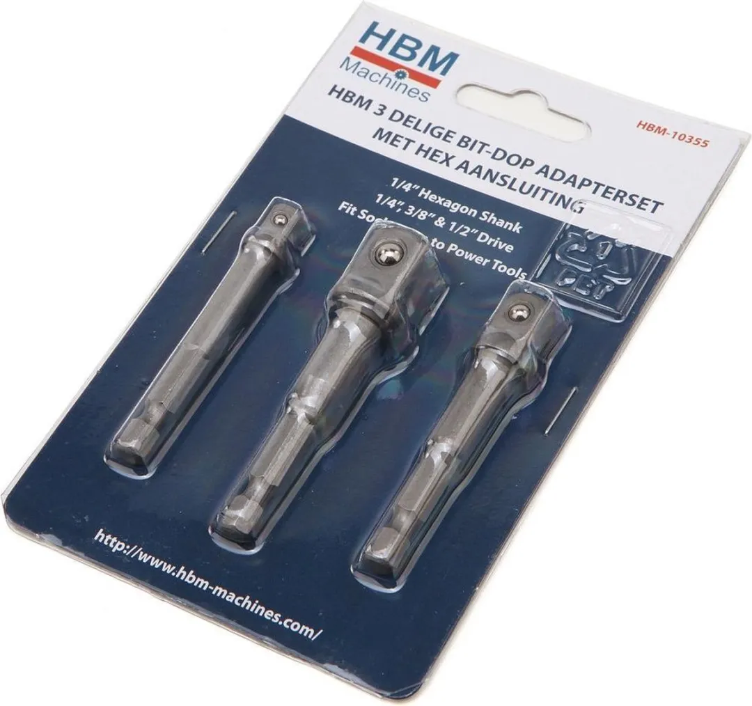 HBM 3-delige Bit-Dop Adapterset met HEX Aansluiting