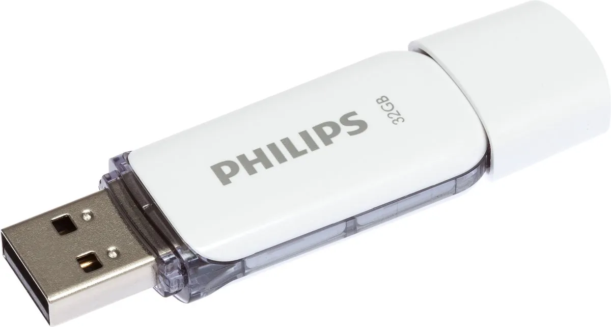 Philips USB Stick 2.0 SNOW FM32FD70B - 32GB - Grijs/Wit