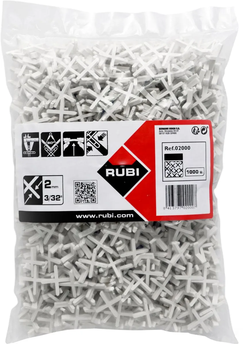 Rubi Tegeldistels 2mm - 1000 Stuks Wit
