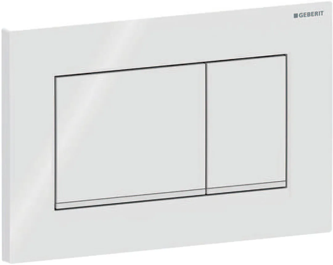 Geberit Bedieningsplaat Sigma30, 2-Toets: Wit, glazendwit