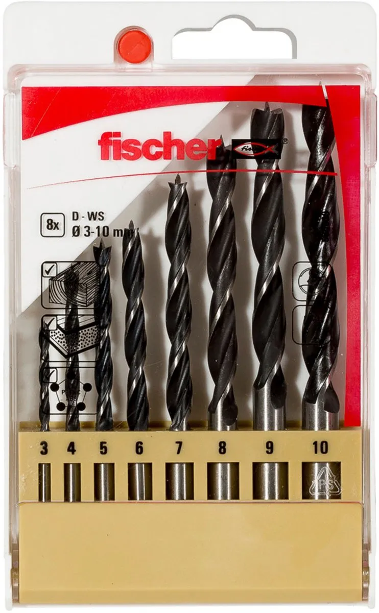 Fischer Houtboor D-WS Set 3-10mm