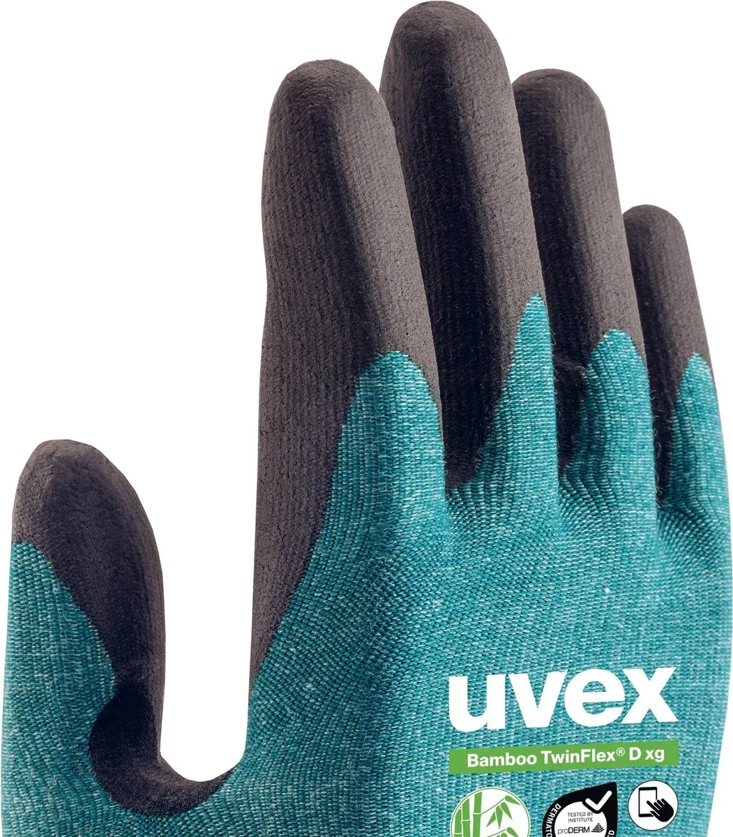 Uvex Bamboo TwinFlex D XG 6009006 Snijbeschermingshandschoen - Maat 6 - Blauw/Zwart