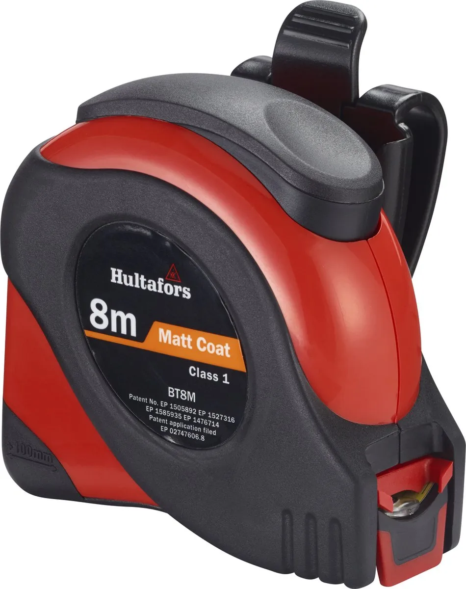 Hultafors BT 8M Rolmaat 8m x 25mm - Geel/Zwart/Rood