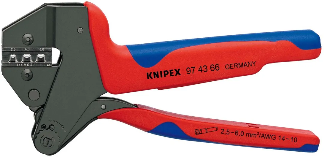 Knipex 97 43 66 Krimptang - 0,5-6 mm² - Rood/Blauw