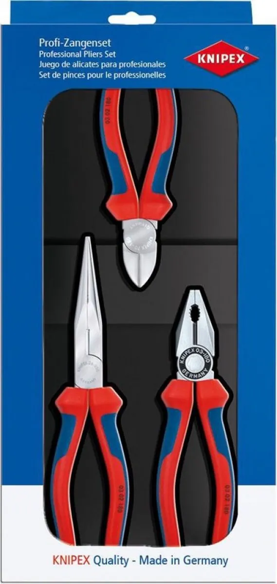 Knipex Tangenset 3-delig - Kombitang & Zijsnijtang