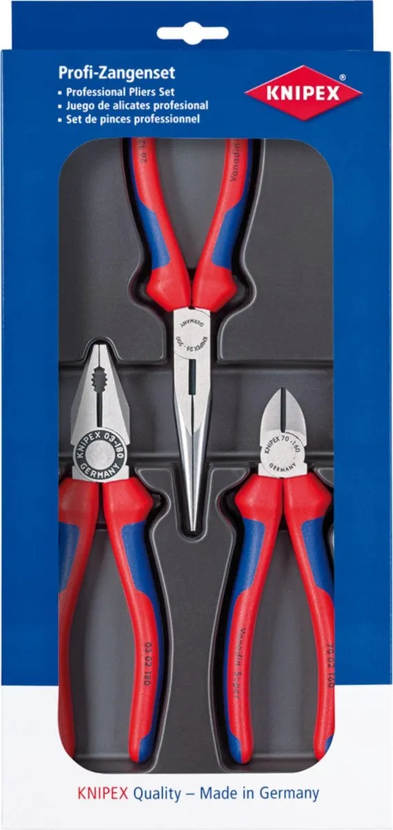 Knipex Tangenset 3-delig - Kombitang & Zijsnijtang