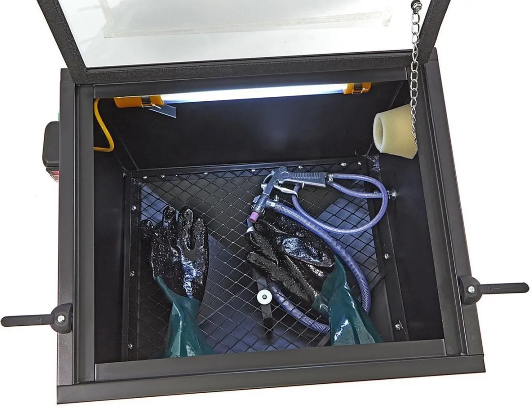 HBM SBC 90 Straalcabine - 8 Accessoires - Zwart