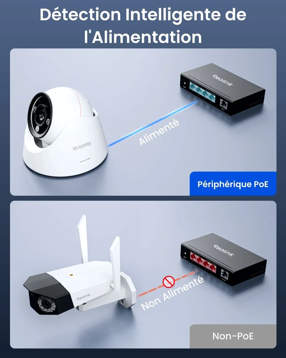 Reolink RLA-PS1E PoE Switch 4+1 Poorten - Zwart - afbeelding 6 van 6