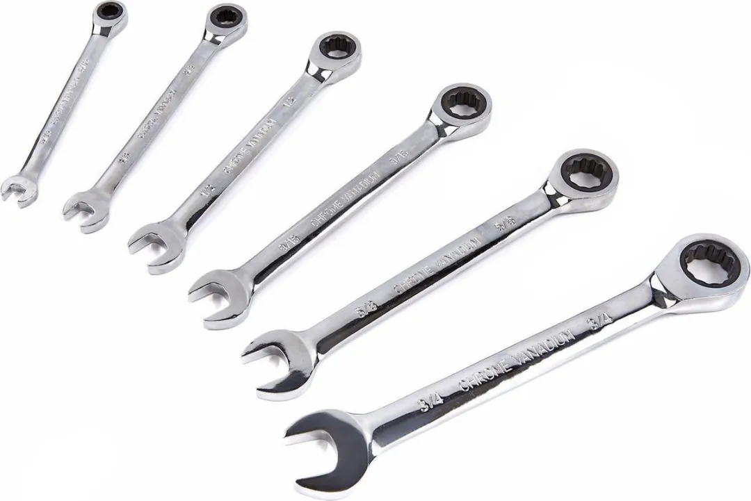 HBM 6-delige Steek-/Ratel Sleutelset Engelse Maten 5/16"-3/4"