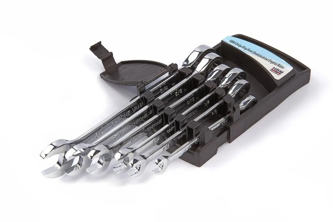 HBM 6-delige Steek-/Ratel Sleutelset Engelse Maten 5/16"-3/4"