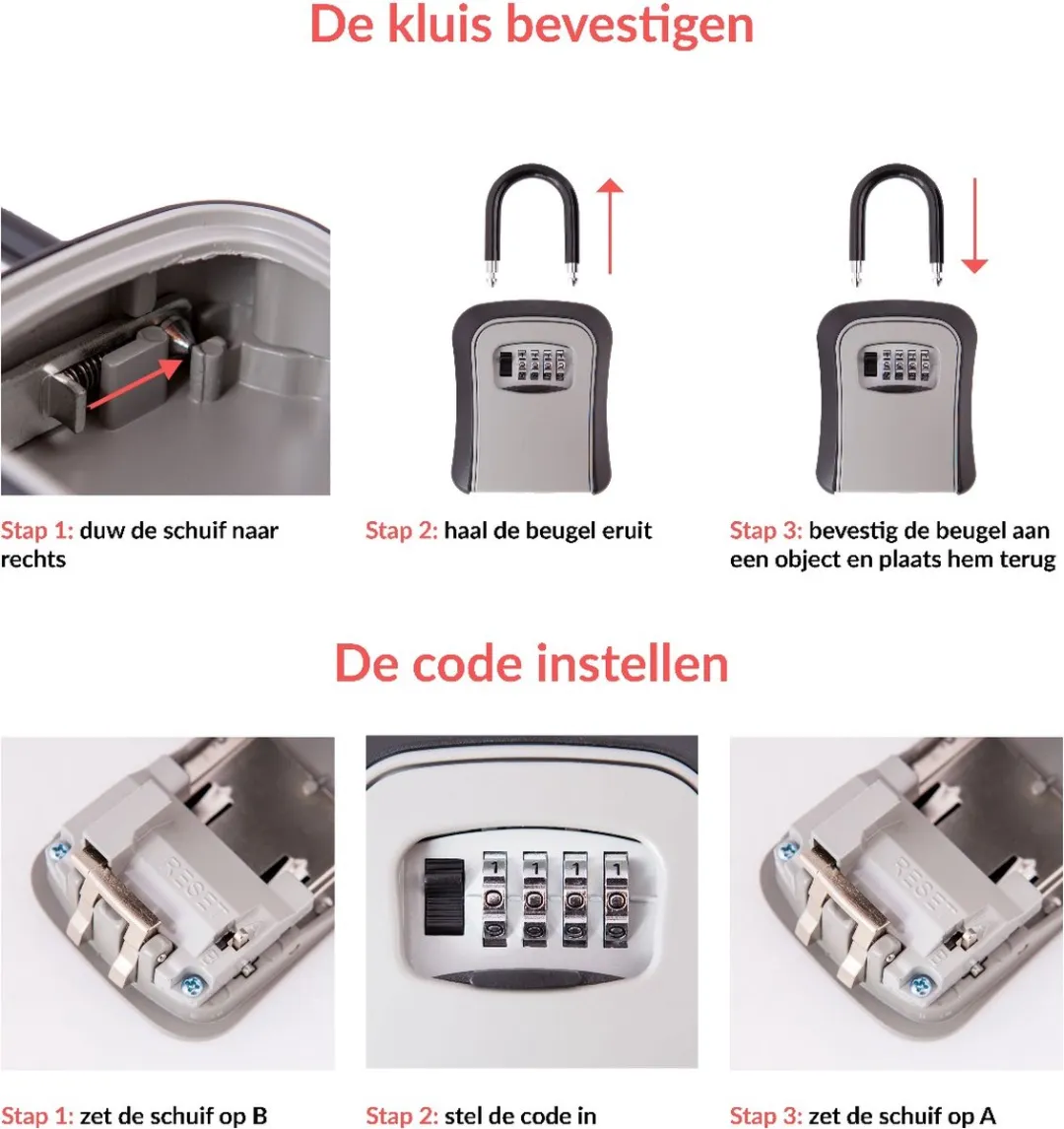 VINZ Vibeke Sleutelkluis - Cijfercombinatie - Zilver