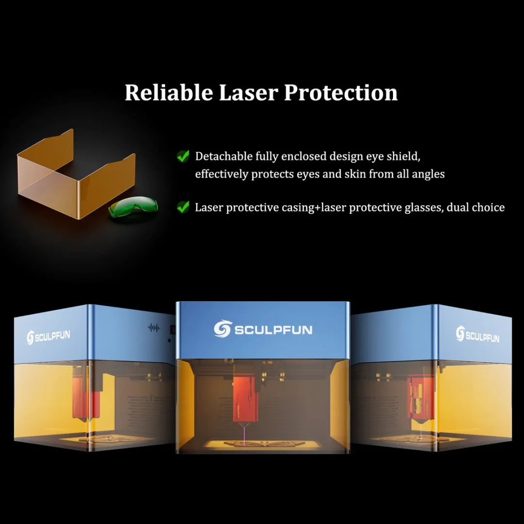 Sculpfun iCube Pro Max 10W Laser Graveermachine 120x120mm - Blauw