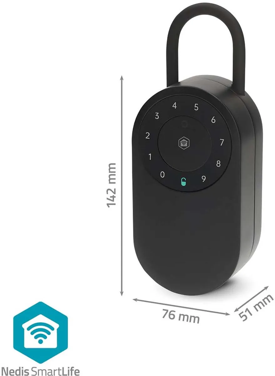 Nedis SmartLife Sleutelkluis BTHKB11BK - Bluetooth - IP65 Zwart