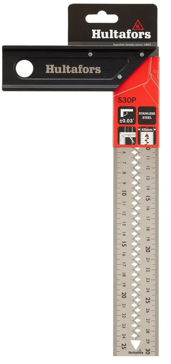 Hultafors Winkelhaak Square Pro S30P 300mm - Zilver/Zwart