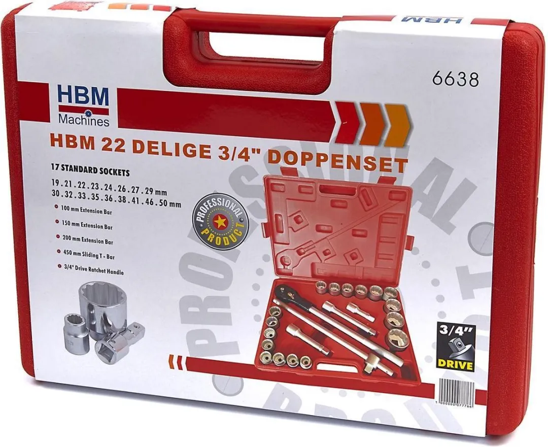 HBM 22-delige ¾” Doppenset 27mm