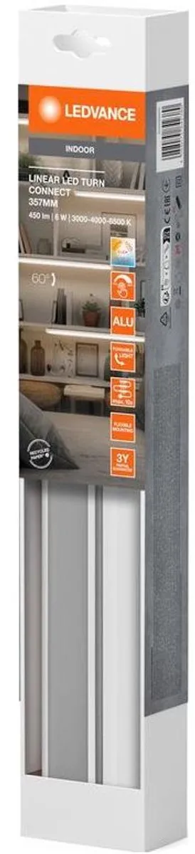LEDVANCE Montagebalk 6W 380lm 400mm - Zwart - afbeelding 3 van 5