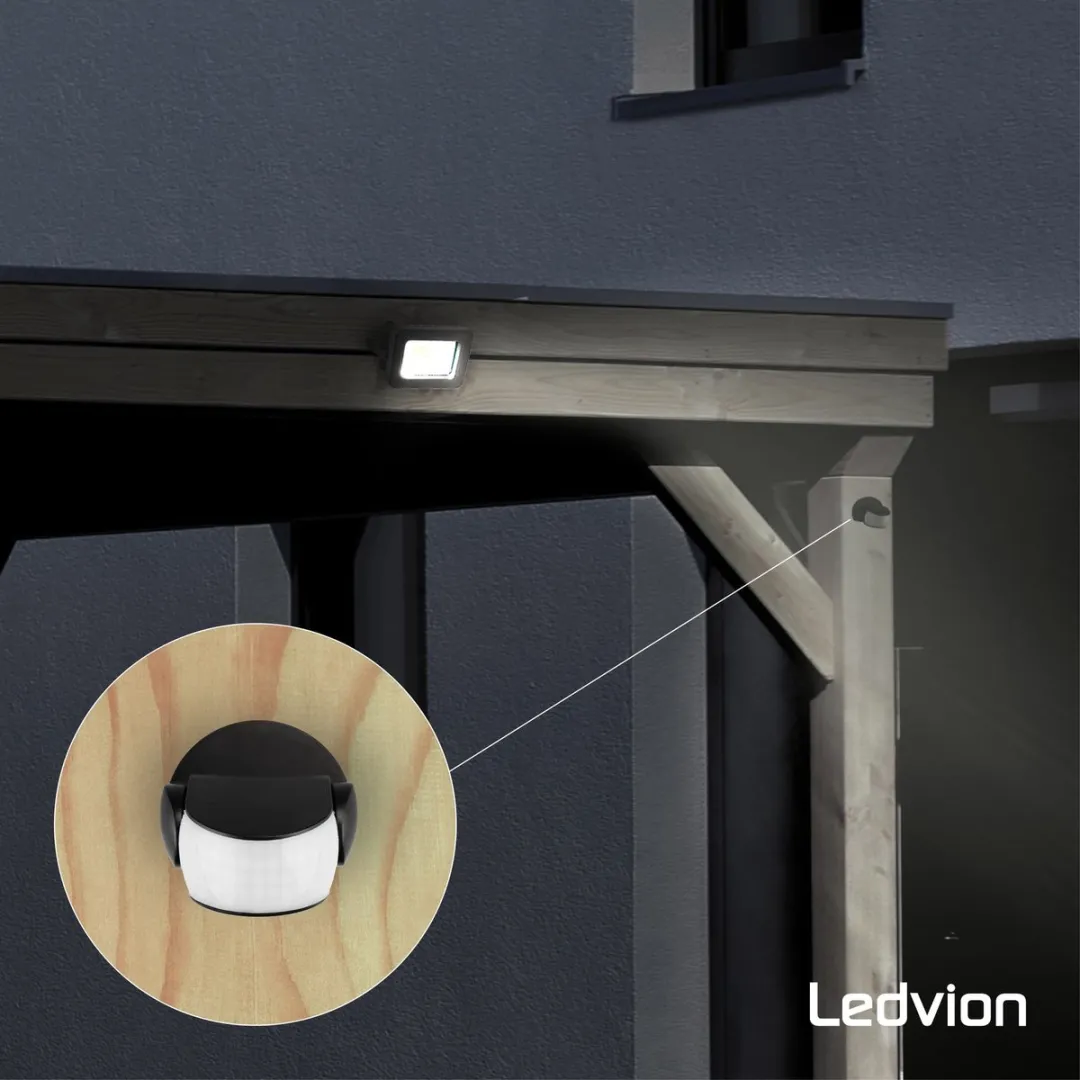 Ledvion Bewegingsmelder LV10033 Opbouw - Zwart - afbeelding 6 van 6