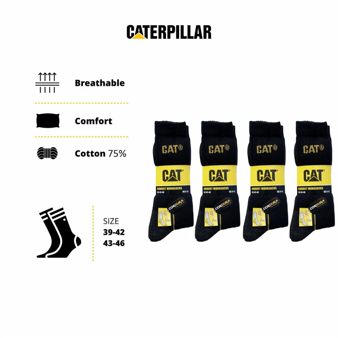 Caterpillar Robust Werksokken 12 Paar - Kuithoogte - Zwart