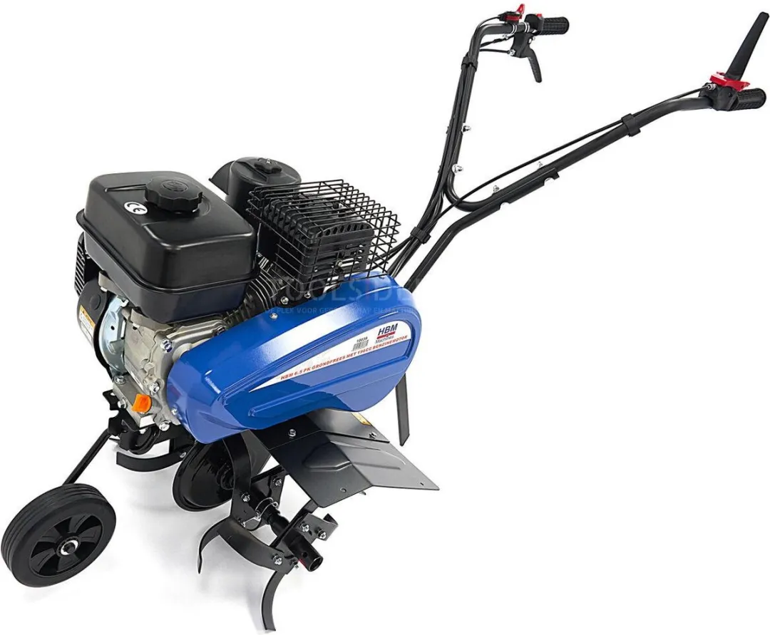 HBM Grondfrees 6.5 PK met ploeg - 196cc Benzine - Lamp