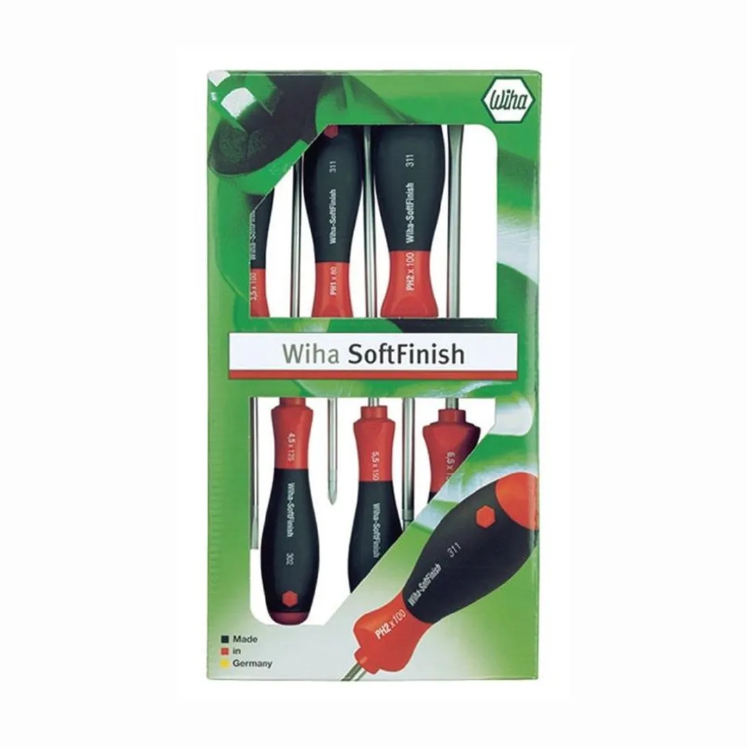 Wiha SoftFinish Schroevendraaierset 6-delig - PZ1/2 SL3.5-6.5